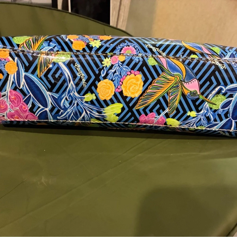 Hummingbird and cactus print Consuela Large Cosmetic Bag